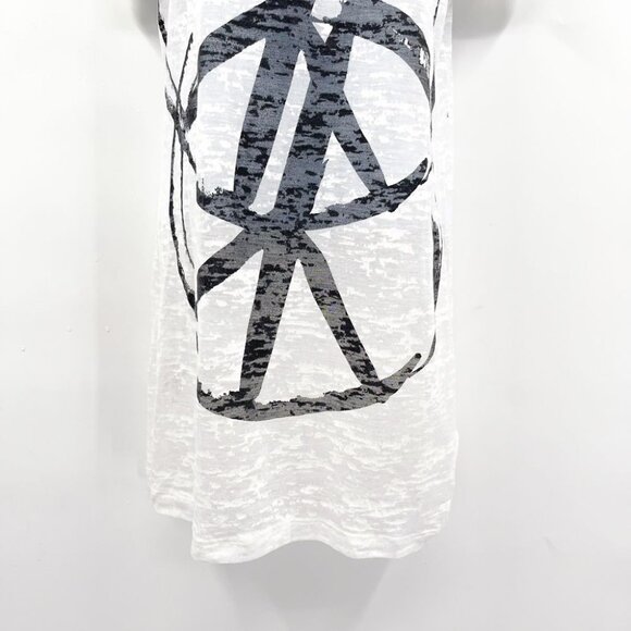 BCBGMAXAZRIA BCBG Y2K Peace Sign Graphic Sheer Burnout Swim Cover Up Dress - Picture 4 of 7